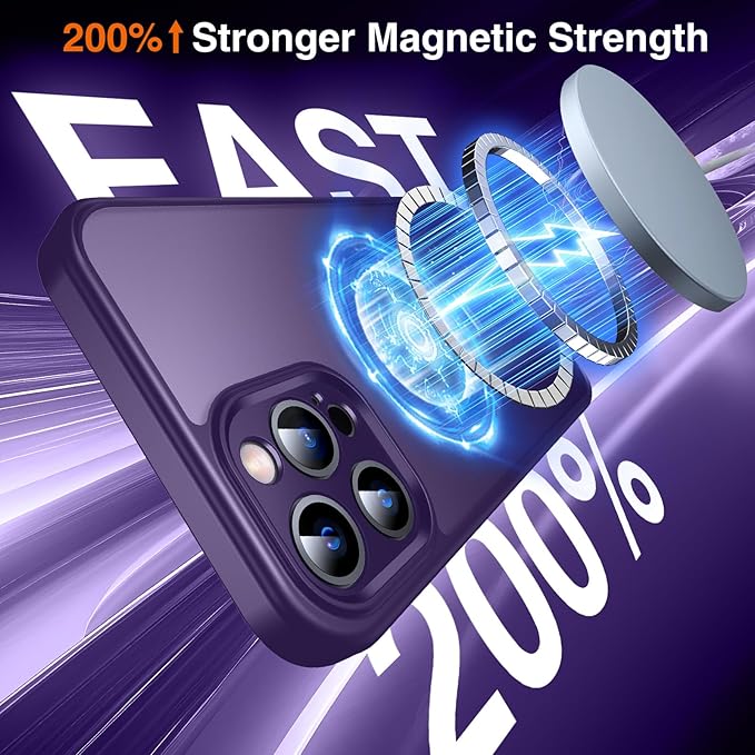 360° O-Ring MagStander for iPhone 12 Pro Max Case with Magnetic Kickstand Ring Holder [Compatible with MagSafe][360°Rotate Stand][Military Shockproof] iPhone 12 Pro Max Phone Cover Purple