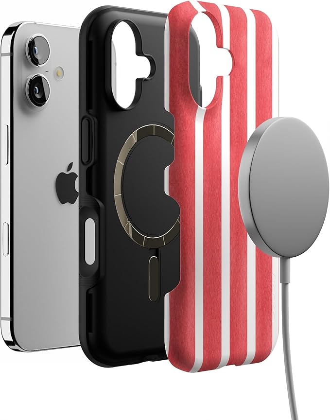 Casely iPhone 17 Case | East Coast Summer | Red Stripes | Bold Protective Design | Compatible with MagSafe