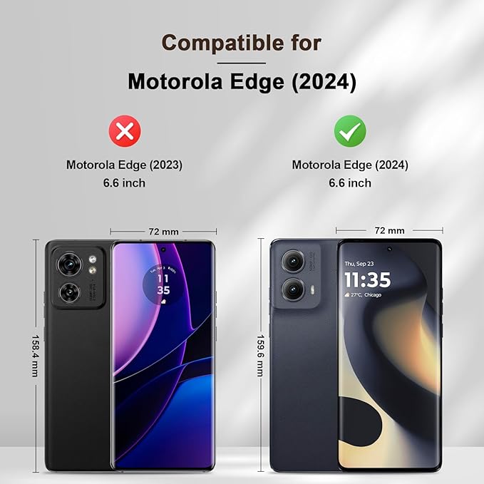 Jasonyu Flip Wallet Case for Motorola Edge (2024),Leather Magnetic Folio Cover with Card Holder,Kickstand - TPU Shockproof Durable Protective Phone Case,Brown