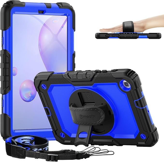 Timecity Case for Galaxy Tab A 8.4 Inch 2020, SM-T307 Case, with Stylus Holder Screen Protector/Swivel Stand/Hand Strap/Shoulder Strap, Heavy Duty Protective Case for SM-T307U - Dark Blue