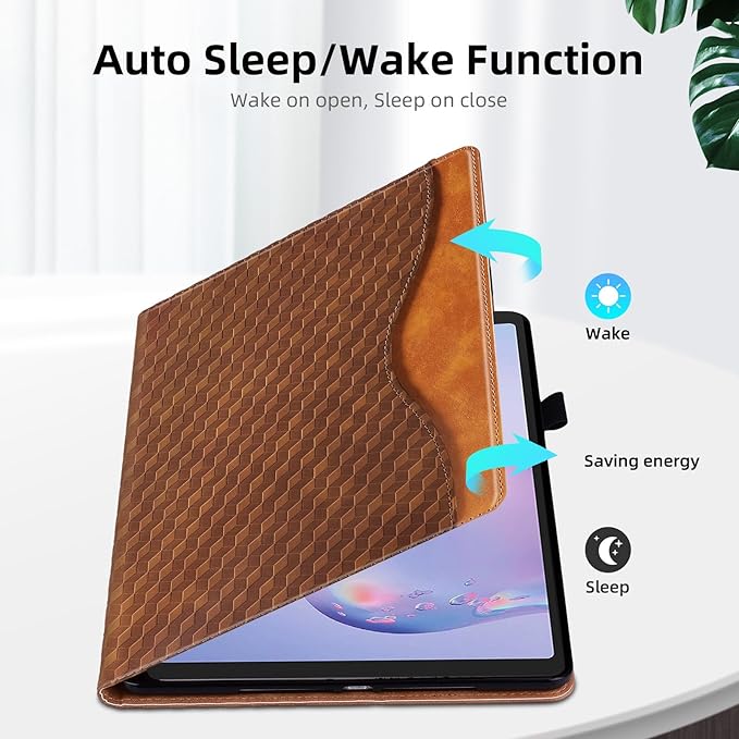 Case for Samsung Galaxy Tab A 8.4 2020 Model SM-T307 Multi-Angle Stand Folio Cover PU Leather with Card Pocket Tab T307 Case,Brown