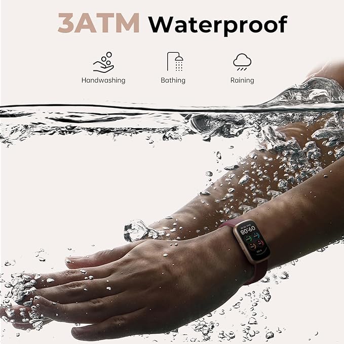 Fitness Tracker for Women Men, Smart Watch Band with 24/7 Heart Rate Blood Oxygen Sleep Monitor, Calories Step Tracker Pedometer 3ATM Waterproof Activity Tracker for Android iOS, Wine Red