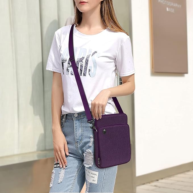 FINTIE 11 Inch Tablet Sleeve Case, Briefcase Shoulder Bag for 11" iPad (A16) 2025, Air M3 M2 2025/2024, 10.9" iPad 10th Gen, 10.9" Air 5/4, Galaxy Tab, Purple
