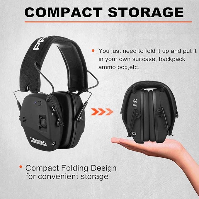 PROHEAR 030 Bluetooth 5.4 Electronic Shooting Ear Protection Earmuffs, Noise Reduction Sound Amplification Hearing Protector for Gun Range and Hunting