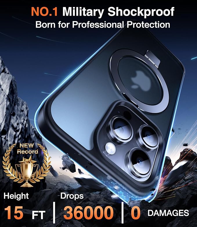 3-in-1 [Magnetic+Kickstand+Ring Holder] for iPhone 13 Pro Max Case Stand Ring Holder Compatible with MagSafe, Military Shockproof Protective iPhone 13 Pro Max Phone Case Kickstand Cover