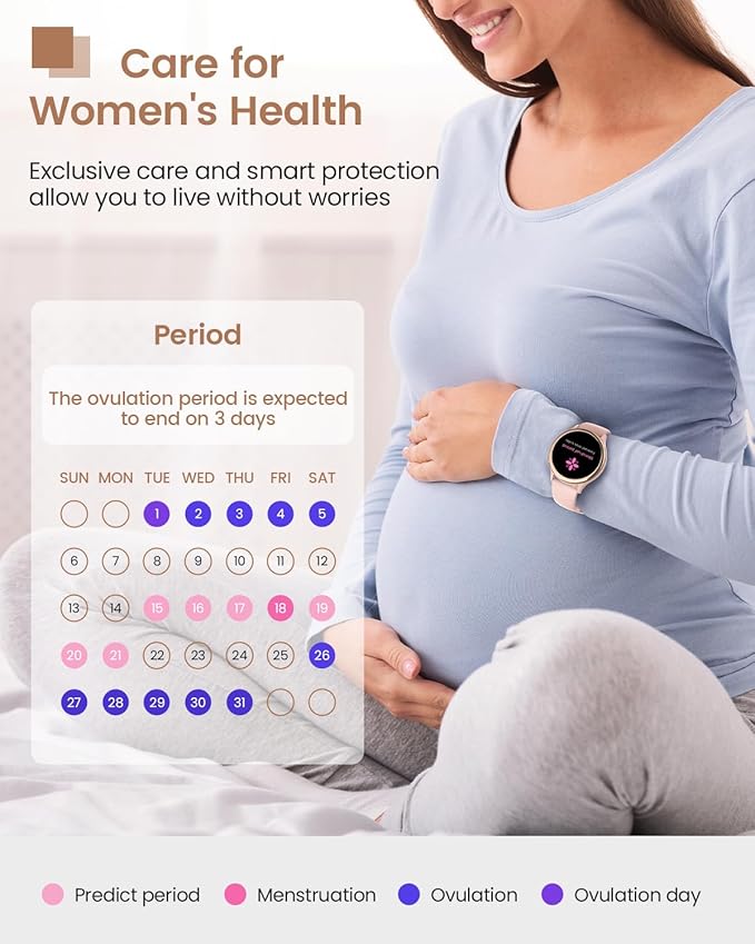 Smart Watches for Women,1.27'' Smartwatch with 70+ Sport Modes, 400+ Watch Face, 24/7 Heart Rate, Sleep Monitor, Answer/Make Calls, Waterproof Activity Fitness Tracker Watch (Pink)