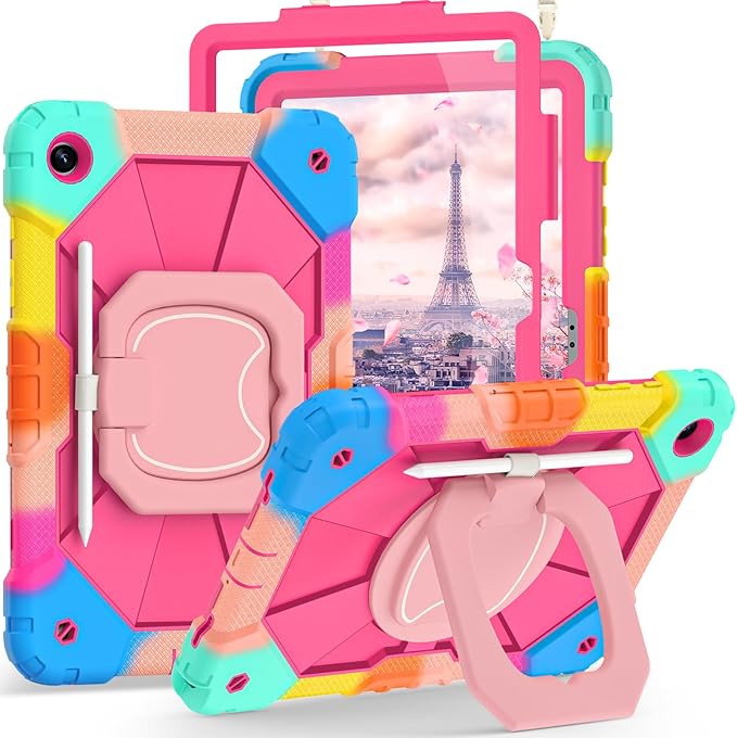 Case for Galaxy Tab A9+/ A9 Plus Cases 11 Inch (SM-X210/X216/X218) with Screen Protector/360 Rotating Stand,Military Grade Shockproof Cover for Samsung A9 Plus Tablet Case