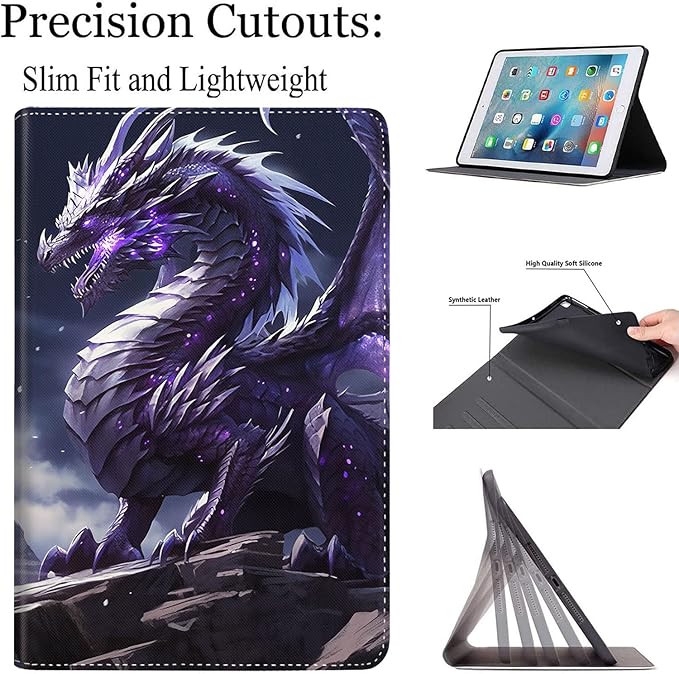 Case for Galaxy Tab A9 Plus ， Auto Sleep/Wake Multi-Angle Viewing Slim Folio Stand Cover for Samsung Galaxy Tab A9+/A9 Plus 11 Inch 2023 (SM-X210/X216/X218), Blue Dragon on Mountain