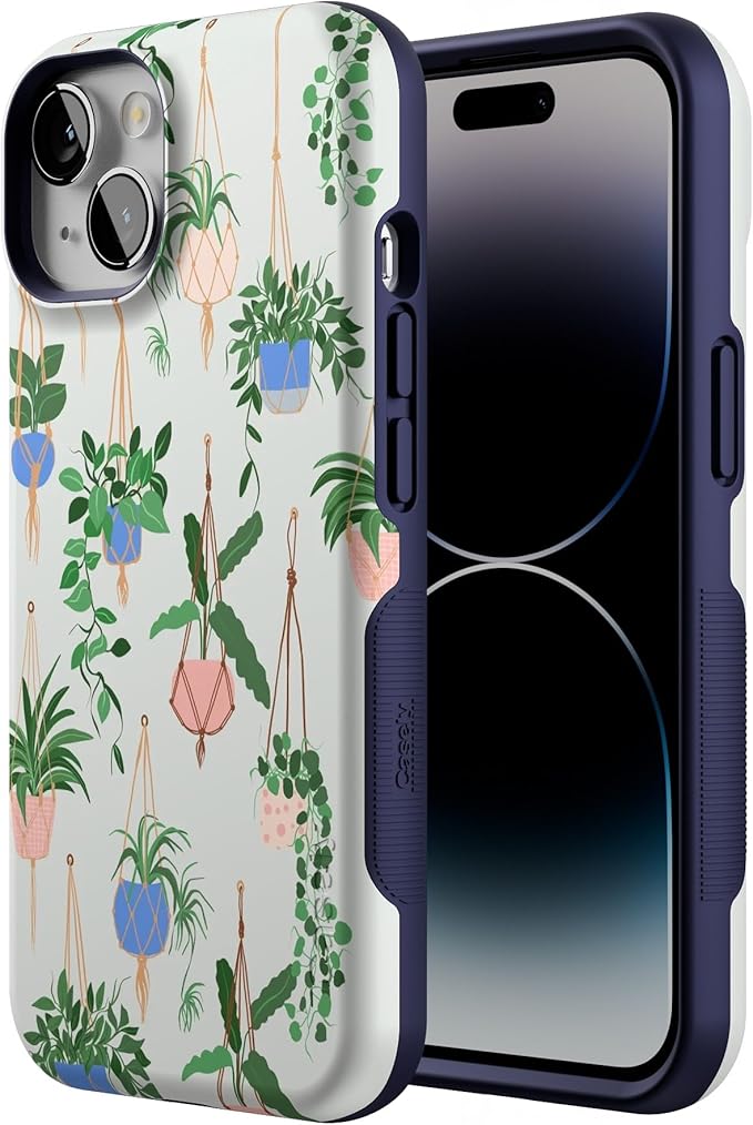 Casely iPhone 14 Case | Hanging Around | Potted Plants | Compatible with MagSafe | Bold Protective Design