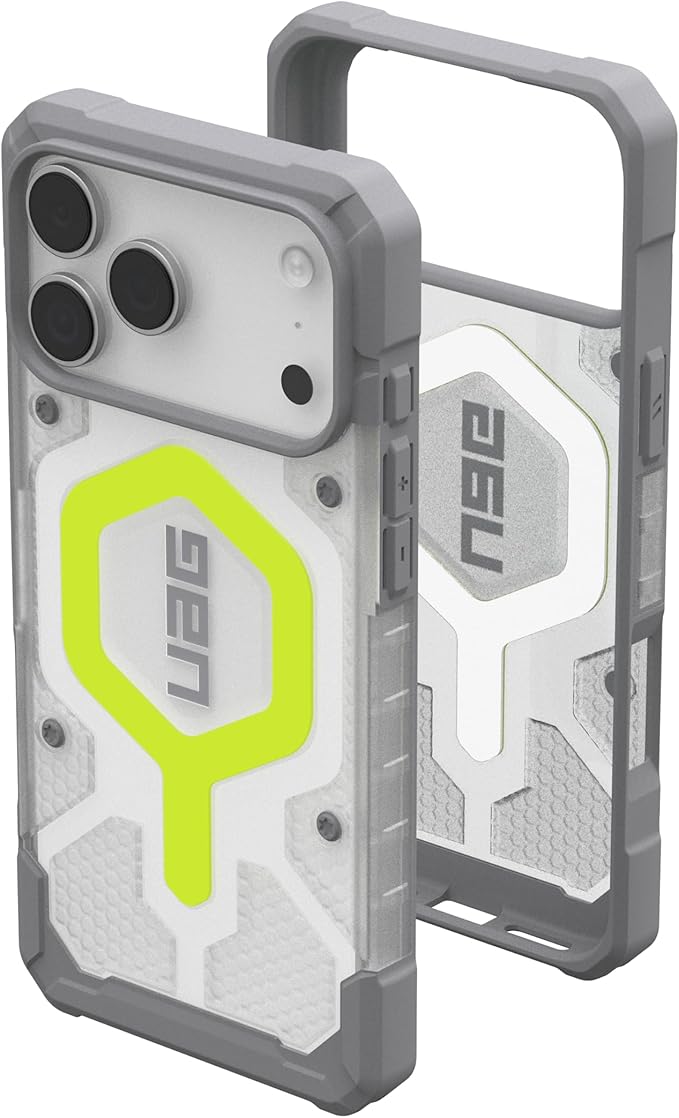 URBAN ARMOR GEAR UAG Designed for iPhone 17 Pro Max Case Pathfinder Clear - Compatible with MagSafe Military Grade Protective Cover, Active Neon