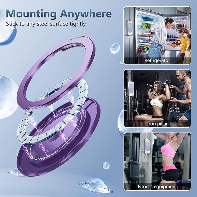 for Samsung Galaxy S25 Edge Case Compatible with MagSafe Magnetic,with Screen Protector,with Kickstand Ring Military Grade Drop Heavy Duty Protection Shockproof for S25 Edge Phone Case Purple