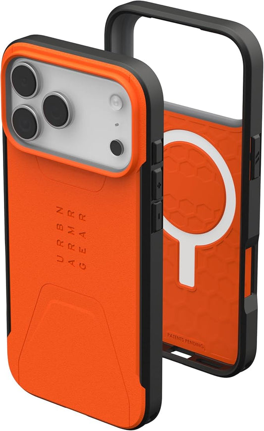 URBAN ARMOR GEAR UAG Designed for iPhone 17 Pro Max Case Civilian - Compatible with MagSafe Military Grade Protective Cover, Orange
