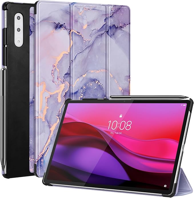 Fintie Case for Lenovo Yoga Pad Pro AI 12.7" TB520FU / Yoga Tab Plus 12.7 inch Tablet, Lightweight Slim Shell Stand with Auto Sleep/Wake, Lilac Marble