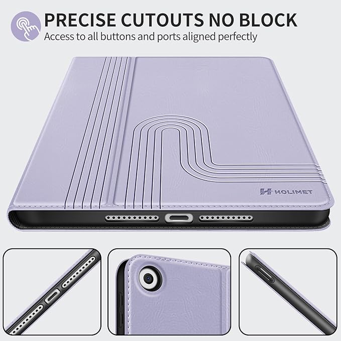 H HOLIMET Case for iPad 9th Generation 10.2 Inch 2021 iPad 8th 7th Generation 2020/2019 with Pencil Holder Vegan Leather Auto Sleep/Wake Smart Shockproof Protective Cover (Purple)