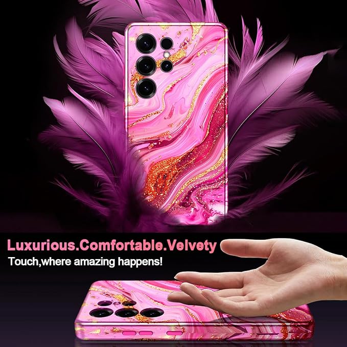 Casetego for Galaxy S25 Ultra Case,Compatible with MagSafe,[Military Grade Drop Test] Full Body Protection Slim Shockproof Rugged Marble Women Case for Samsung Galaxy S25 Ultra 6.9 inch,Red