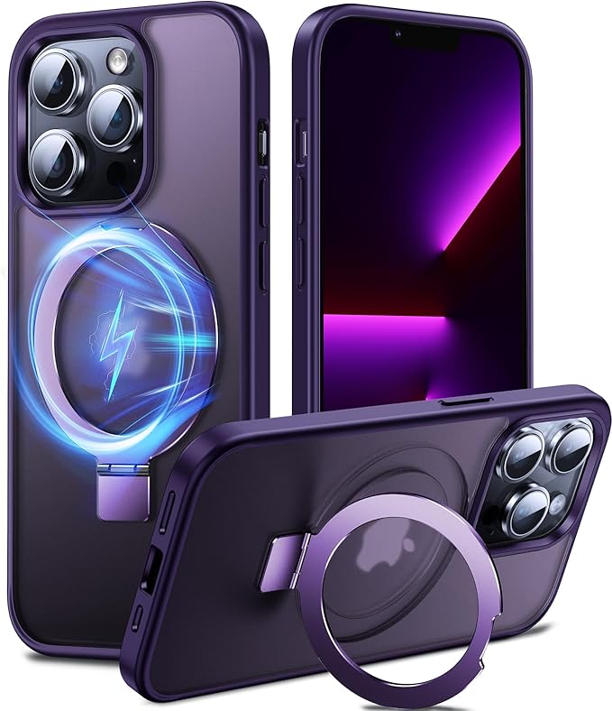 3-in-1 [Magnetic+Kickstand+Ring Holder] for iPhone 14 Pro Max Case Stand Ring Holder Compatible with MagSafe, Military Shockproof Protective iPhone 14 Pro Max Phone Case Kickstand Cover
