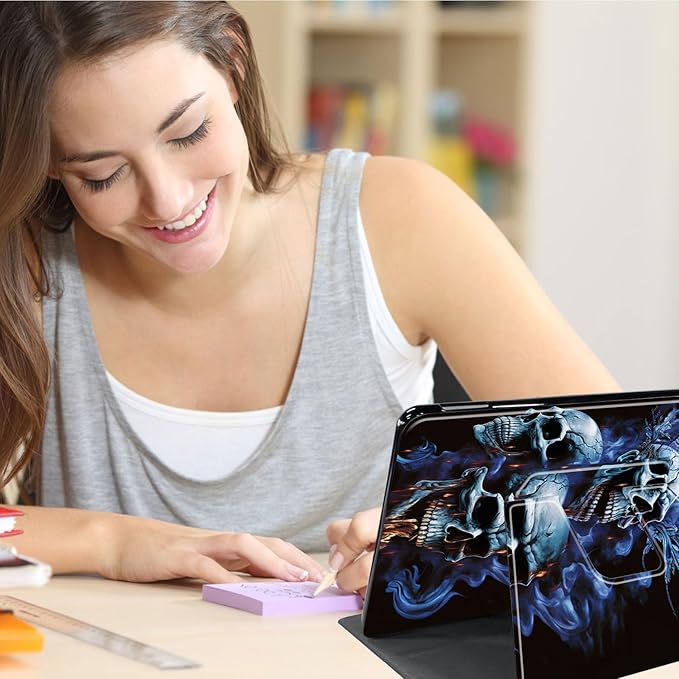 Case for Lenovo Tab M10 Plus 10.3", 360 Degree Rotating Folding Stand,with Auto Sleep/Wake Case for Lenovo Tab M10 Plus (2020 2nd Gen) TB-X606F/TB-X606X 10.3" FHD Tablet,Skull Head with Blue