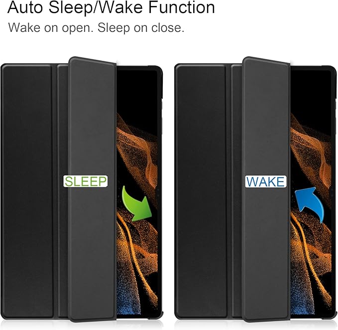 Smart Case for Galaxy Tab S10 Ultra, Ratesell Lightweight Trifold Stand Smart Case Cover with Auto Wake/Sleep for Samsung Galaxy Tab S10 Ultra 2024/ S9 Ultra 2023/ S8 Ultra 2022 14.6 Inch Black