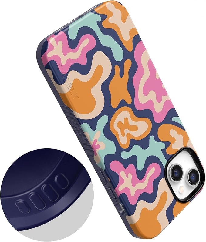 Casely iPhone 14 Case | Midnight Color Splash | Abstract Retro | Compatible with MagSafe | Bold Protective Design