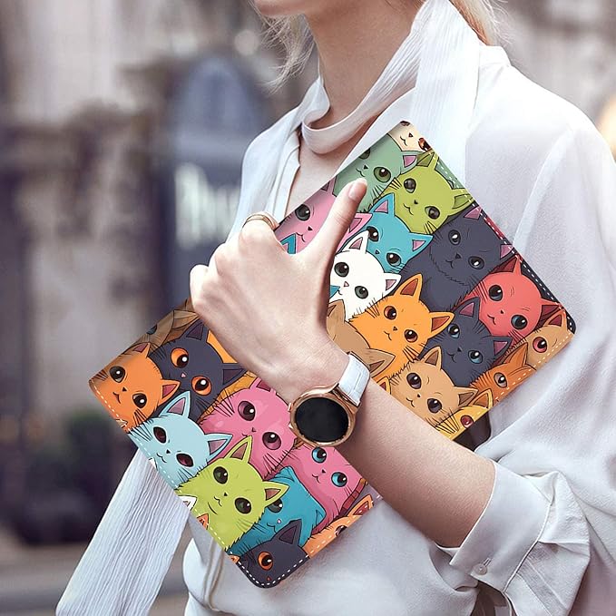 Case for Galaxy Tab A9 Plus ， Auto Sleep/Wake Multi-Angle Viewing Slim Folio Stand Cover for Samsung Galaxy Tab A9+/A9 Plus 11 Inch 2023 (SM-X210/X216/X218), Kawaii Cat