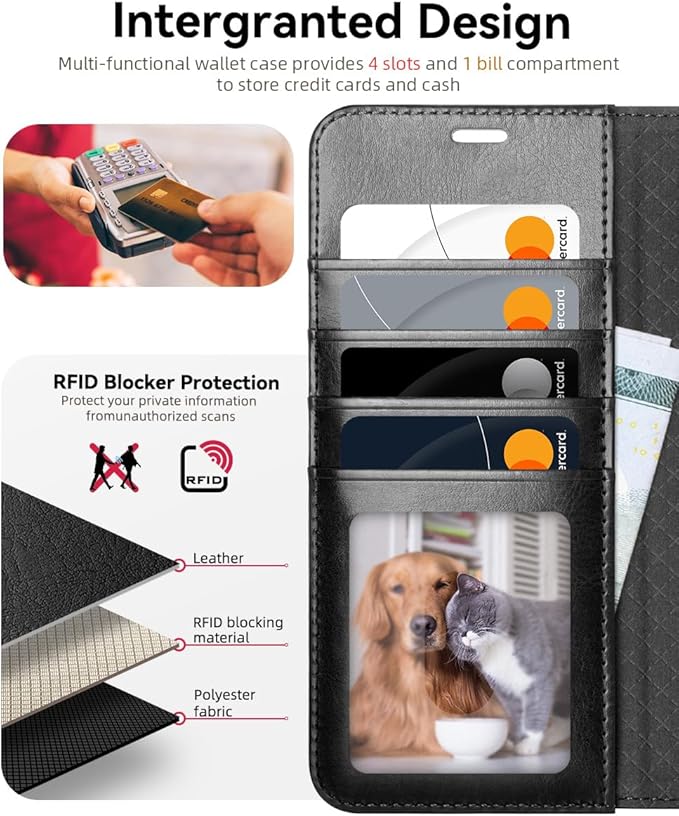 OCASE Compatible with Galaxy S25 Plus Wallet Case, PU Leather Flip Folio Case with Card Holders RFID Blocking Kickstand [Shockproof TPU Inner Shell] Protective Phone Cover 6.7 Inch 2025, Black