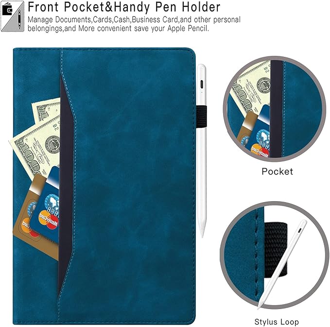 Lenovo Tab M8 Gen 3 2022 / Smart Tab M8 Gen 3 2022 / Lenovo Tab M8 / Tab M8 HD LTE/Smart Tab M8 / Tab M8 FHD Case 8.0 Inch Folio Stand Shell Cover Leather Card Holder Lenovo M8,Peacock Blue