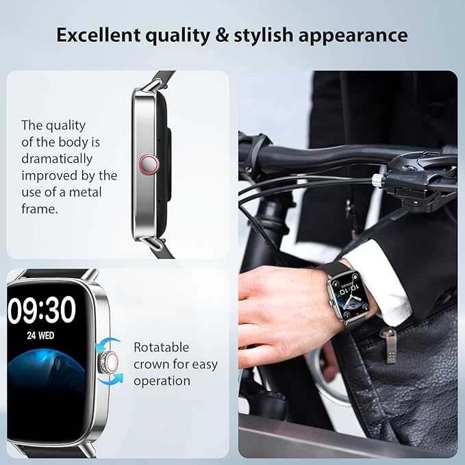 Smart Watch for Women Men, 2025 New Smartwatch (Answer/Make Call) for iPhone/Android, 1.85" HD 60+FPS Screen Fitness Tracker with 110+ Sport Modes, Sleep/Health Monitor, IP68 Waterproof, with 2 Bands