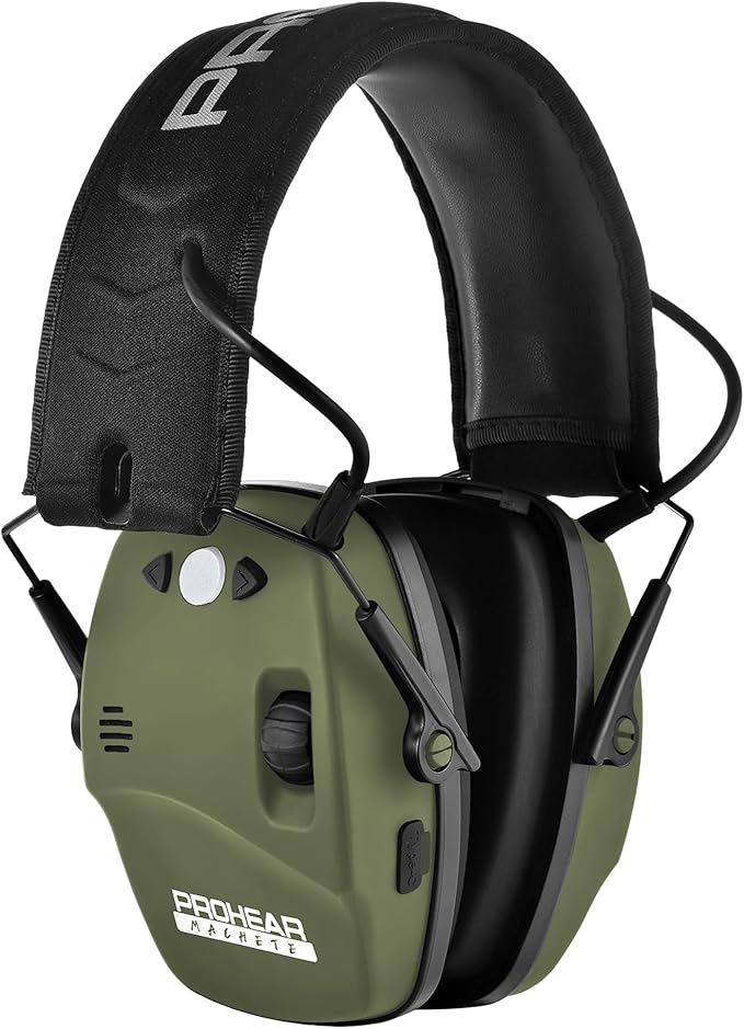 PROHEAR 030 2.0 Bluetooth Rechargeable Shooting Ear Protection, Slim Noise Cancelling Earmuffs, NRR 22dB for Hunting & Tactical Gun Range - Green