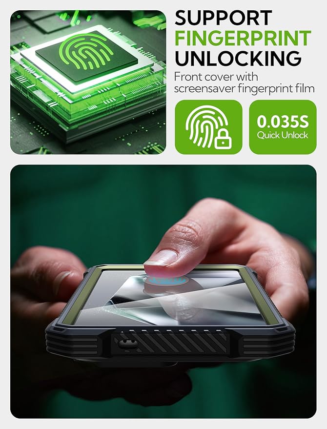 i-Blason Armorbox for Samsung Galaxy S25 Ultra Case MagSafe with Camera Cover Stand [Military Protection] Full-Body Heavy Duty Magnetic Phone Case with Screen Protector for S25 Ultra 6.9 inch, Green