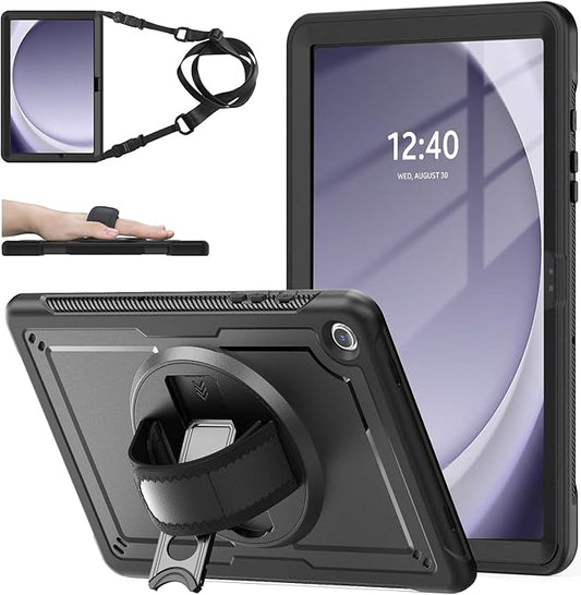 ZenRich Case for Samsung Galaxy Tab A9 Plus / A9+ 5G 11" 2023 (SM-X210/X216/X218),Heavy Duty Shockproof Protective Case with 360 Rotating Kickstand Hand & Shoulder Belt for Galaxy Tab A9 Plus 11 inch