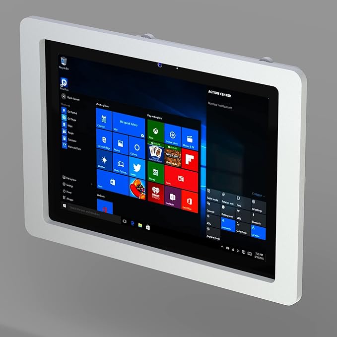 TABcare Anti-Theft Security Acrylic VESA Case for Microsoft Surface Go Tablet with Free Wall Mount (Surface Go 1/2/3, White)