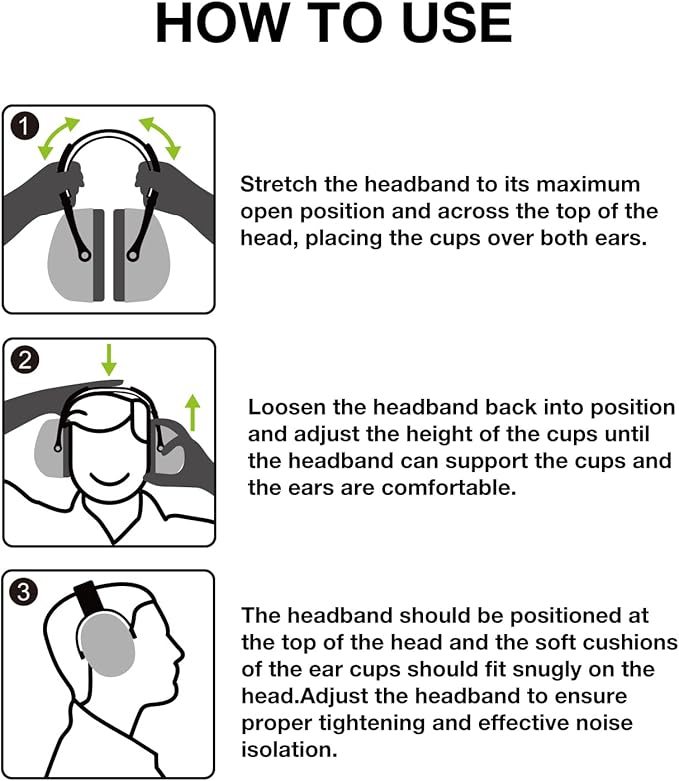 LYSIAN Foldable Noise Reduction Earmuffs, Hearing Protection Safety Ear Muffs for Shooting, Workshop,Loud Security Events