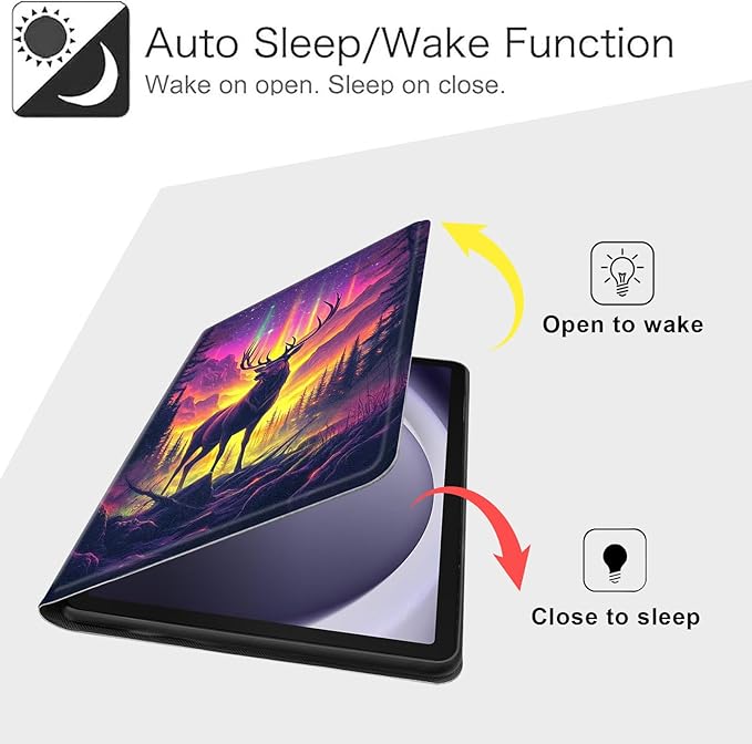 Case for Samsung Galaxy Tab A9+/A9 Plus 11” 2023 Model (SM-X210/X216/X218), Slim PU Leather Stand Cover with Auto Wake/Sleep, Multi-Angle Viewing & Shockproof, Majestic Stag
