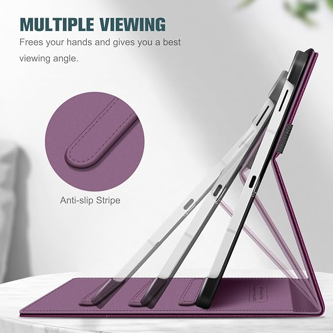 Fintie Case for Samsung Galaxy Tab S10 Lite/ S10 FE/ S9 FE 5G 10.9 Inch/Tab S9 11 Inch with S Pen Holder, Multi-Angle Viewing Protective Cover with Pocket, Auto Sleep/Wake, Purple
