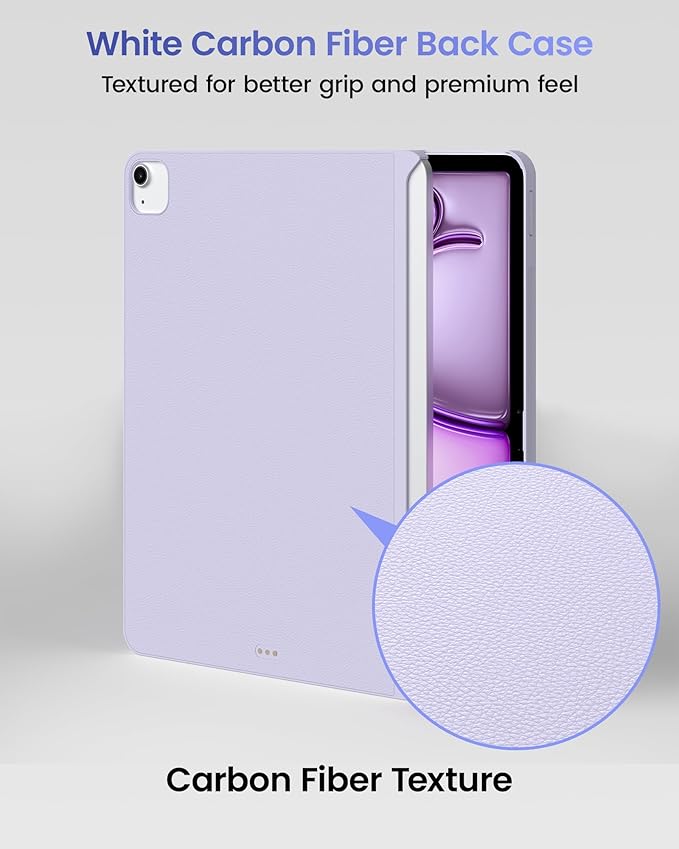 typecase Edge+ Keyboard Case for iPad Air 13-inch(M3 2025 / M2 2024),Ultra-Slim Detachable Case,Portrait & Typing Modes,Built-in Trackpad,11-Color Backlight,Magnetic Stand,Pencil Holder,Light Purple