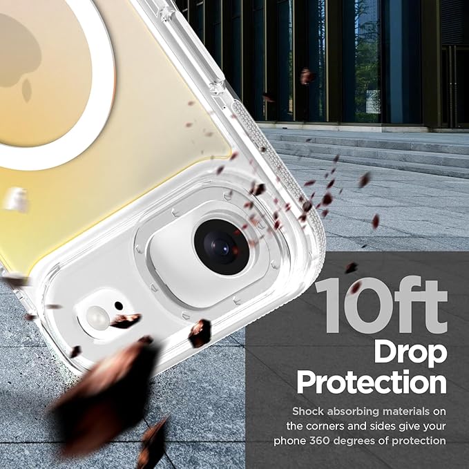 MOWIME Magnetic Case for iPhone Air [Compatible with Magsafe] [Cute Fashion Fluorescent Design] [1 Screen Protector] Slim Translucent Matte Case for iPhone Air 6.5" 2025, White