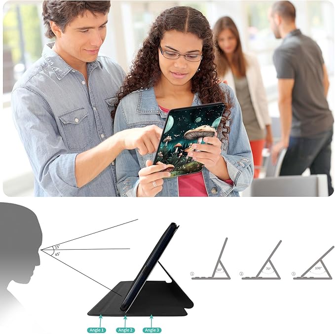 Case for Lenovo Tab P11 Plus Case 2021 (TB-J616F / J616X), 360 Degree Rotating Folding Stand,with Auto Sleep/Wake Case for Lenovo Tab P11 11” 2020 (TB-J606F TB-J606X),Mushroom Forest