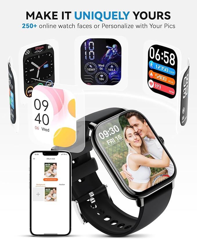 Smart Watch for Women Men- Answer/Make Call, 2025 IP68 Waterproof Fitness Step Tracker Watch with Sleep Monitor/Activity Counter/110+ Sport Mode, Smartwatch for Andriod iPhone iOS Samsung Compatible