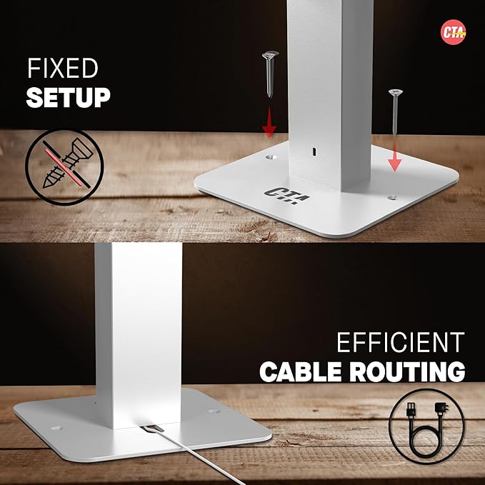 CTA Digital Sleek Rotating POS Desk Mount with Security Enclosure for iPad 10th Gen A16, iPad Air 11" M3 & M2, Pro 11", Galaxy Tab A7 & More - White (PAD-RSDMW)