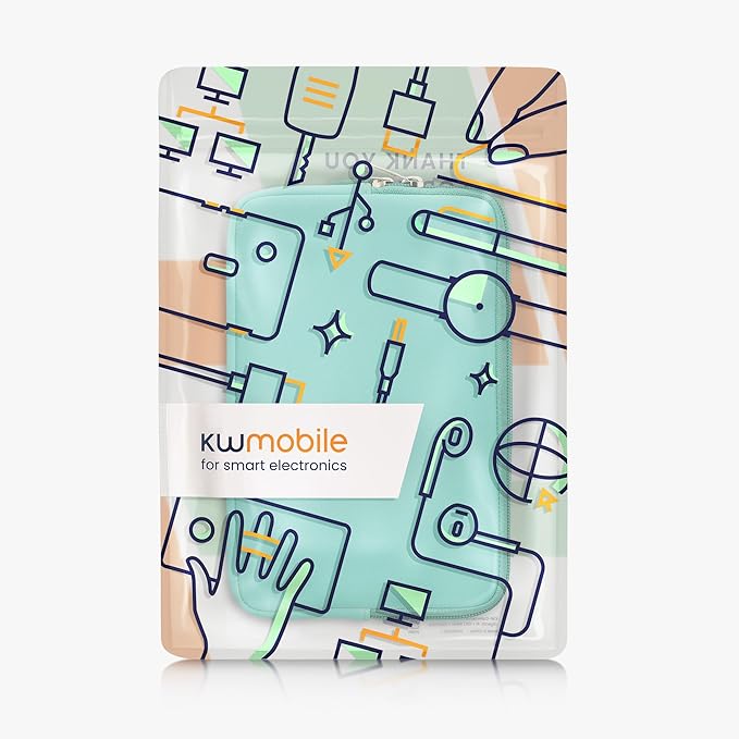 kwmobile Neoprene Pouch Compatible with 8"-8,4" Tablet - Universal Sleeve Case Cover with Zipper for Tablet - Mint