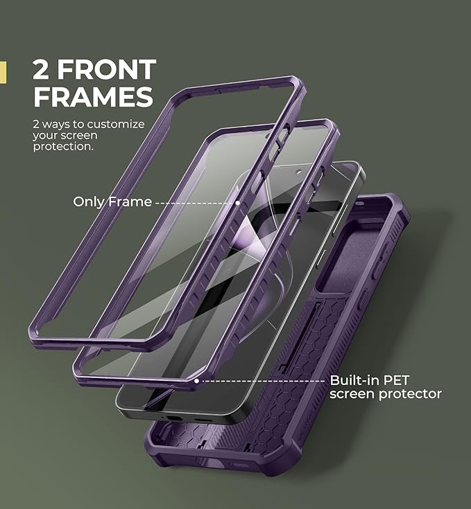 Dexnor for Samsung Galaxy S25 Plus Case with Built-in Slide Camera Cover & Screen Protector &Kickstand,Heavy-Duty Shockproof Rugged Case Full-Body Bumper Cover for Galaxy S25 Plus(2025),Phantom Purple