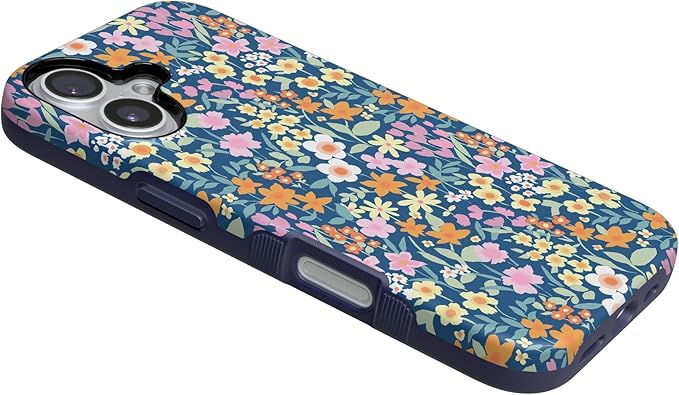 Casely iPhone 17 Case | Full Bloom | Navy Floral | Compatible with MagSafe | Bold Protective Design