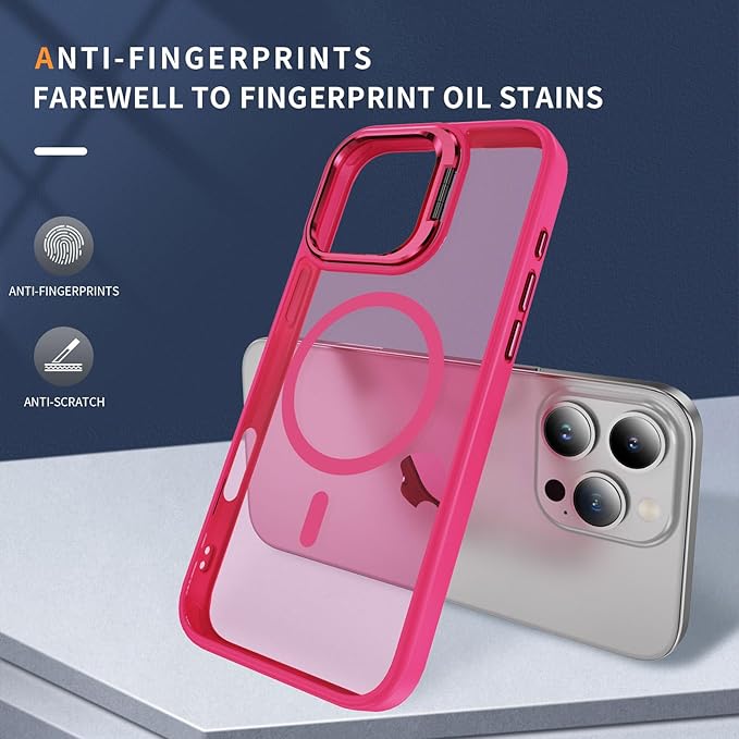 for iPhone 16 Pro Max Case Magnetic for 16 ProMax, [Compatible with Magsafe] [Supports Wireless Charging] Slim Magnetic Case for iPhone 16 Pro Max, Pink