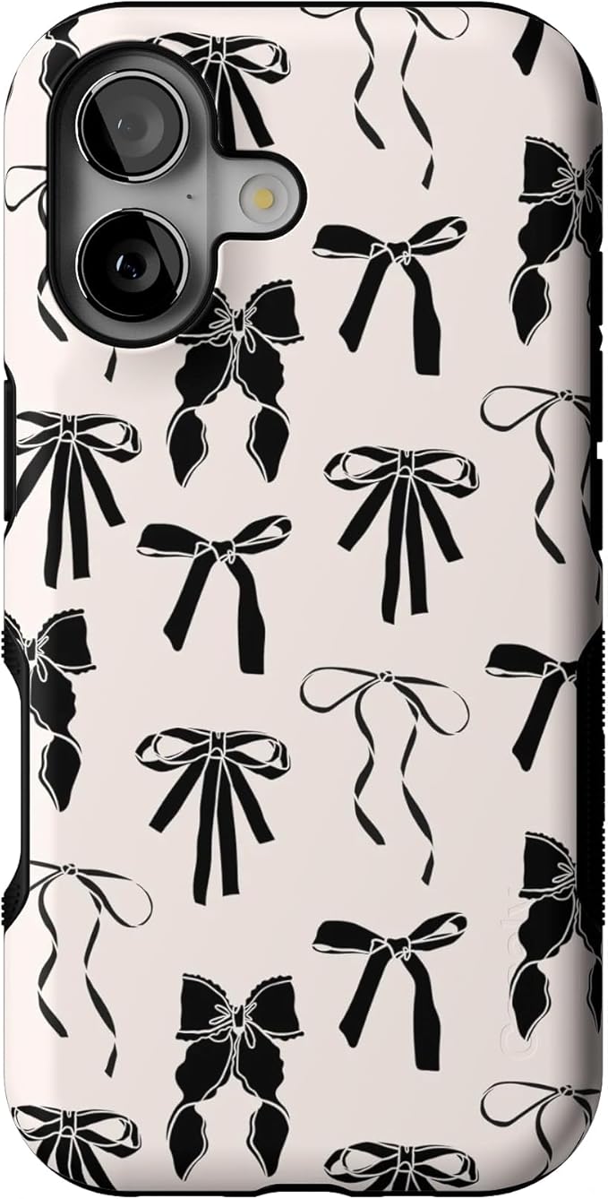 Casely iPhone 17 Case | Goth Girlie | Black Bows | Bold Protective Design | Compatible with MagSafe