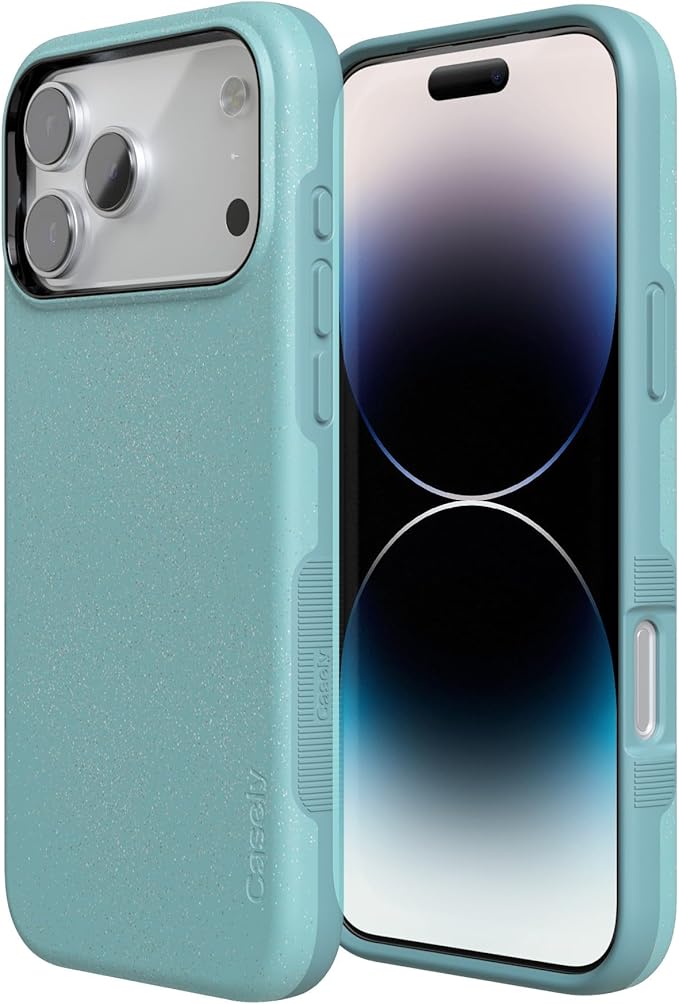 Casely iPhone 17 Pro Case | Aquamarine | Ocean Blue Shimmer | Compatible with MagSafe | Bold Protective Design