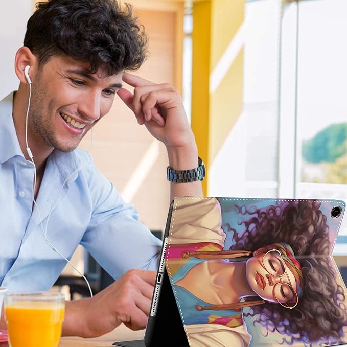 Case for Samsung Galaxy Tab A9 Plus 11 inch 2023，Slim Fit Foldable Standing Cover Case with Auto Sleep/Wake for Galaxy Tab A9+ 11’2023 (SM-X210/X216/X218)，African American Girls