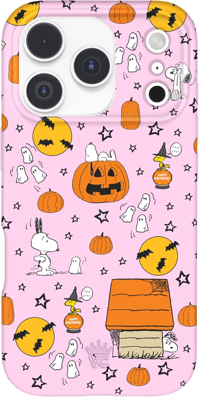 VELVET CAVIAR Case for iPhone 17 Pro | Compatible with MagSafe | 10ft Drop Tested | Protective Designer Cases | Pink Pumpkin Snoopy