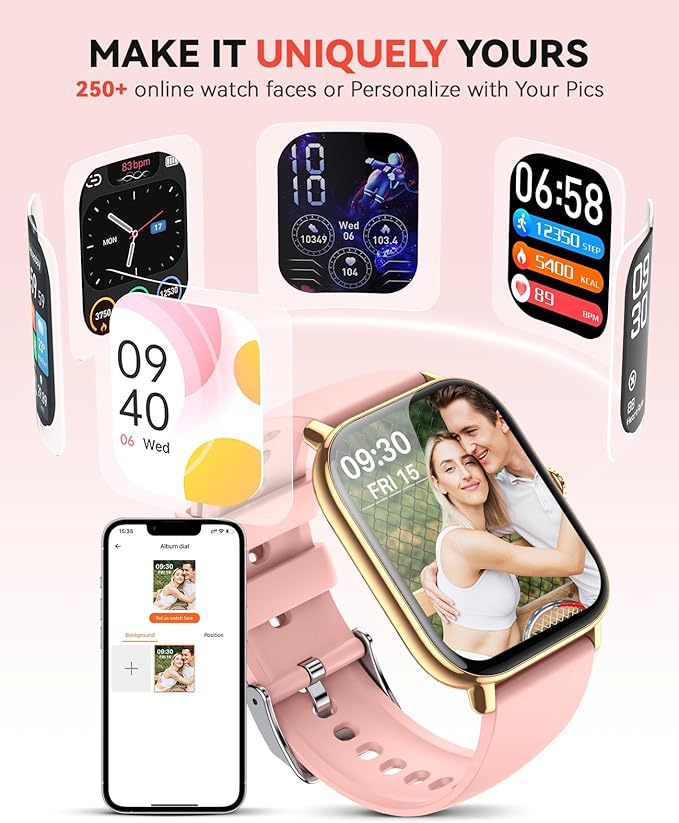Smart Watch for Women Men- Answer/Make Call, 2025 IP68 Waterproof Fitness Step Sleep Tracker Watch with Monitor Activity Counter Smartwatch for Andriod iPhone iOS Samsung Compatible