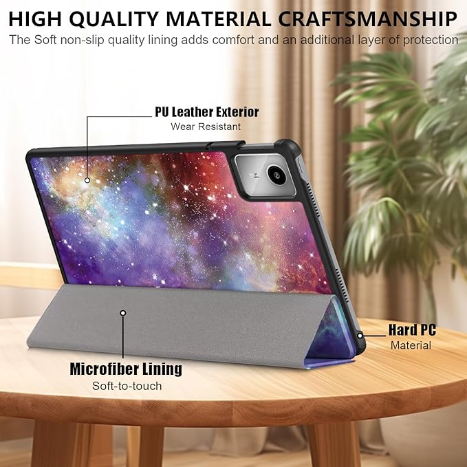 Case Compatible with Lenovo Tab M11 2023 TB-330FU / Lenovo Xiaoxin Pad 2024 TB-331FC 11 Inch Tablet,Slim Lightweight Trifold PC Cover with Auto Wake/Sleep Function,Galaxy