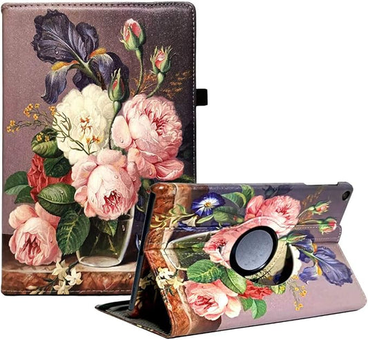 Case for Samsung Galaxy Tab A 10.1 2019, 360 Degree Rotating Stand Smart Case for Samsung Tab A 10.1 Inch Tablet [SM-T510/T515] 2019 Release (Painting Rose)